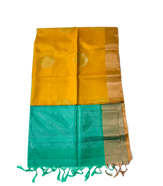 Soft Silk Saree Golden Yellow Colour