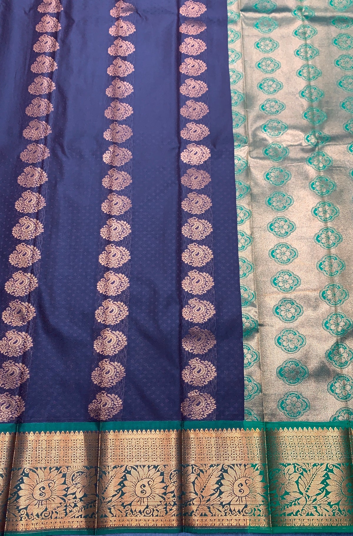 Vegan Silk Saree Brown Colour Saree with Copper Border