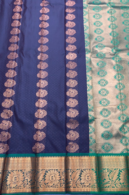 Vegan Silk Saree Brown Colour Saree with Copper Border
