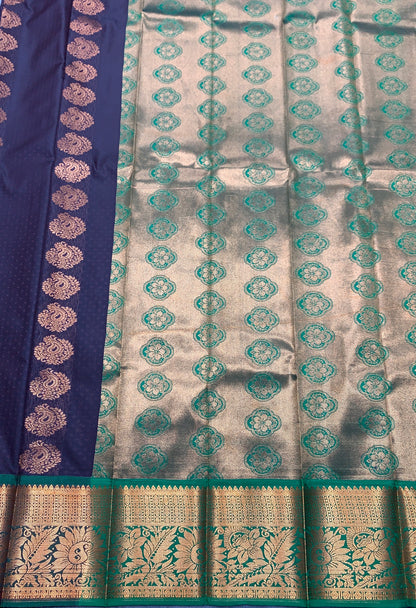 Vegan Silk Saree Brown Colour Saree with Copper Border