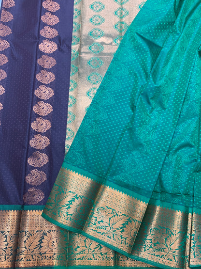 Vegan Silk Saree Brown Colour Saree with Copper Border