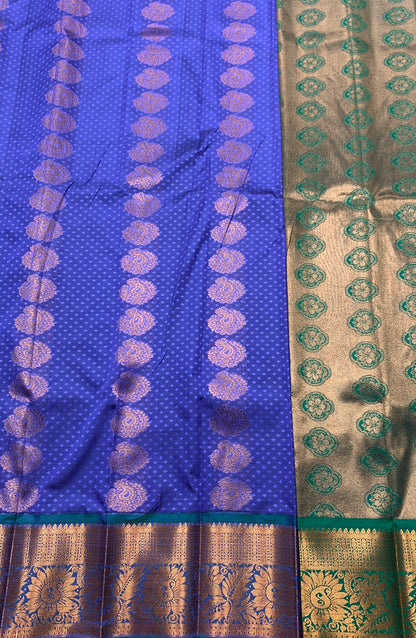 Vegan Silk Saree Lavender Colour Saree with Copper Border
