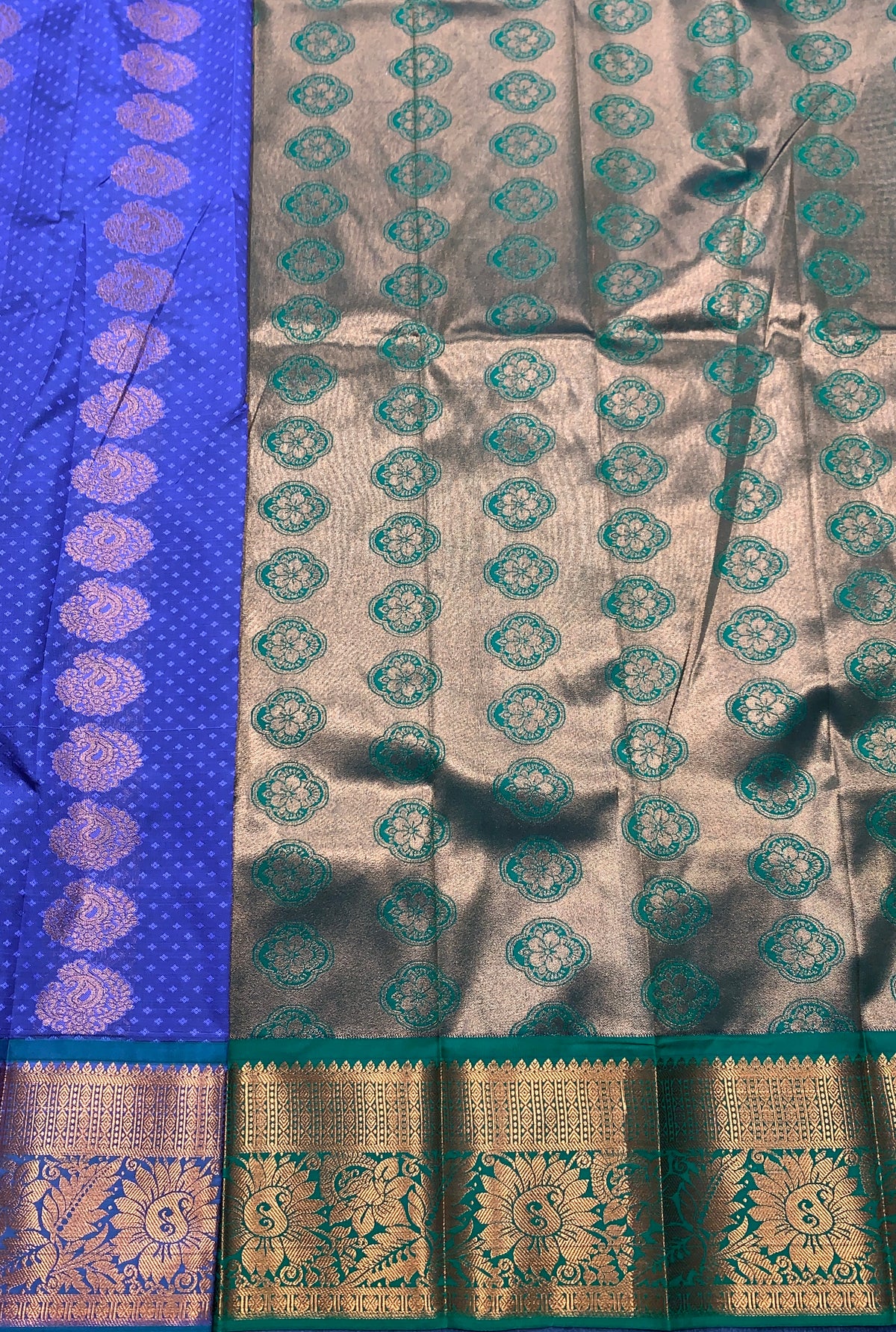 Vegan Silk Saree Lavender Colour Saree with Copper Border