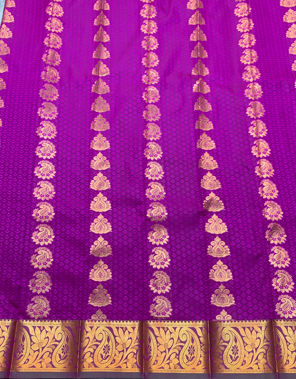 Vegan Silk Saree Purple Colour Saree with Copper Border