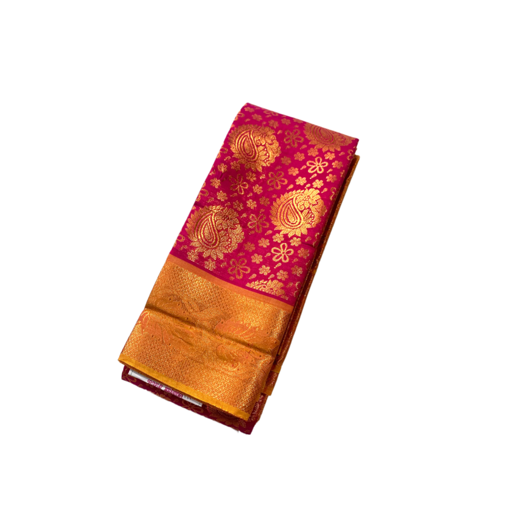 Pink shade Soft kanchi pattu with Mango design.