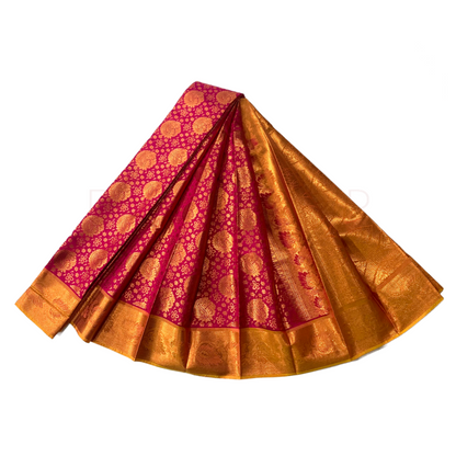 Pink shade Soft kanchi pattu with Mango design.