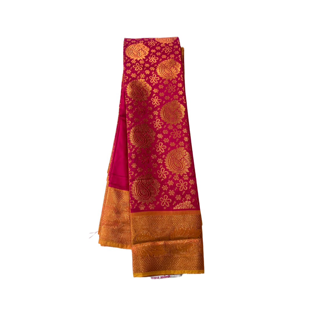 Pink shade Soft kanchi pattu with Mango design.