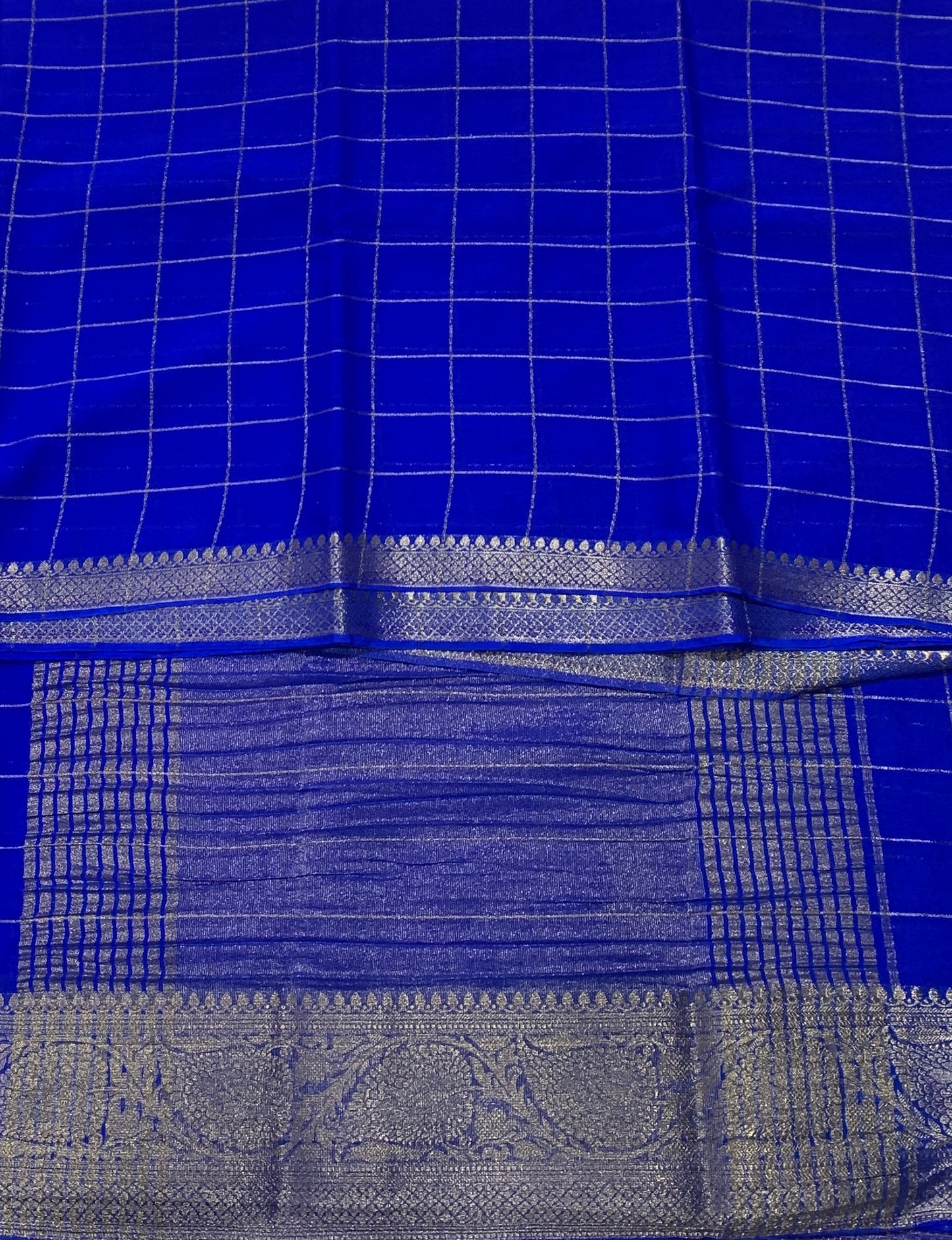 Georgette Saree Ink Blue Colour