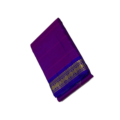 Pure Kanchivaram Silk Saree Lavender Colour with Navy blue Border