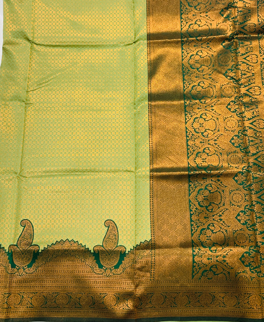 Light Green shade saree with Green Border