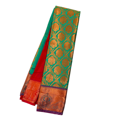 Light Green shade Soft kanchi pattu with Flower design