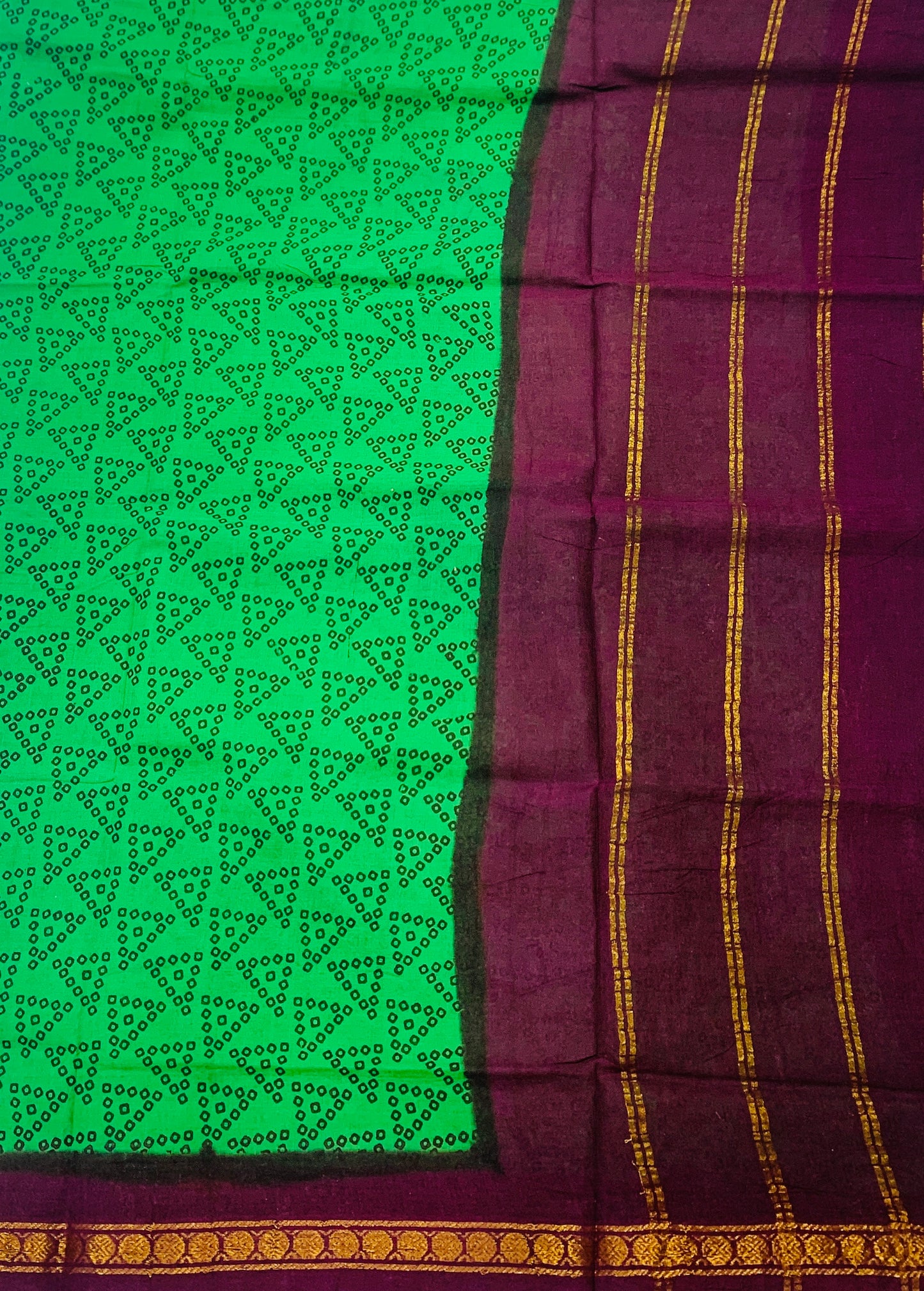 Chettinad Sungudi Cotton Light Green  Printed Saree