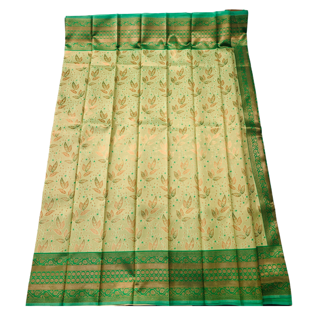 Light Green shade saree with Green Border