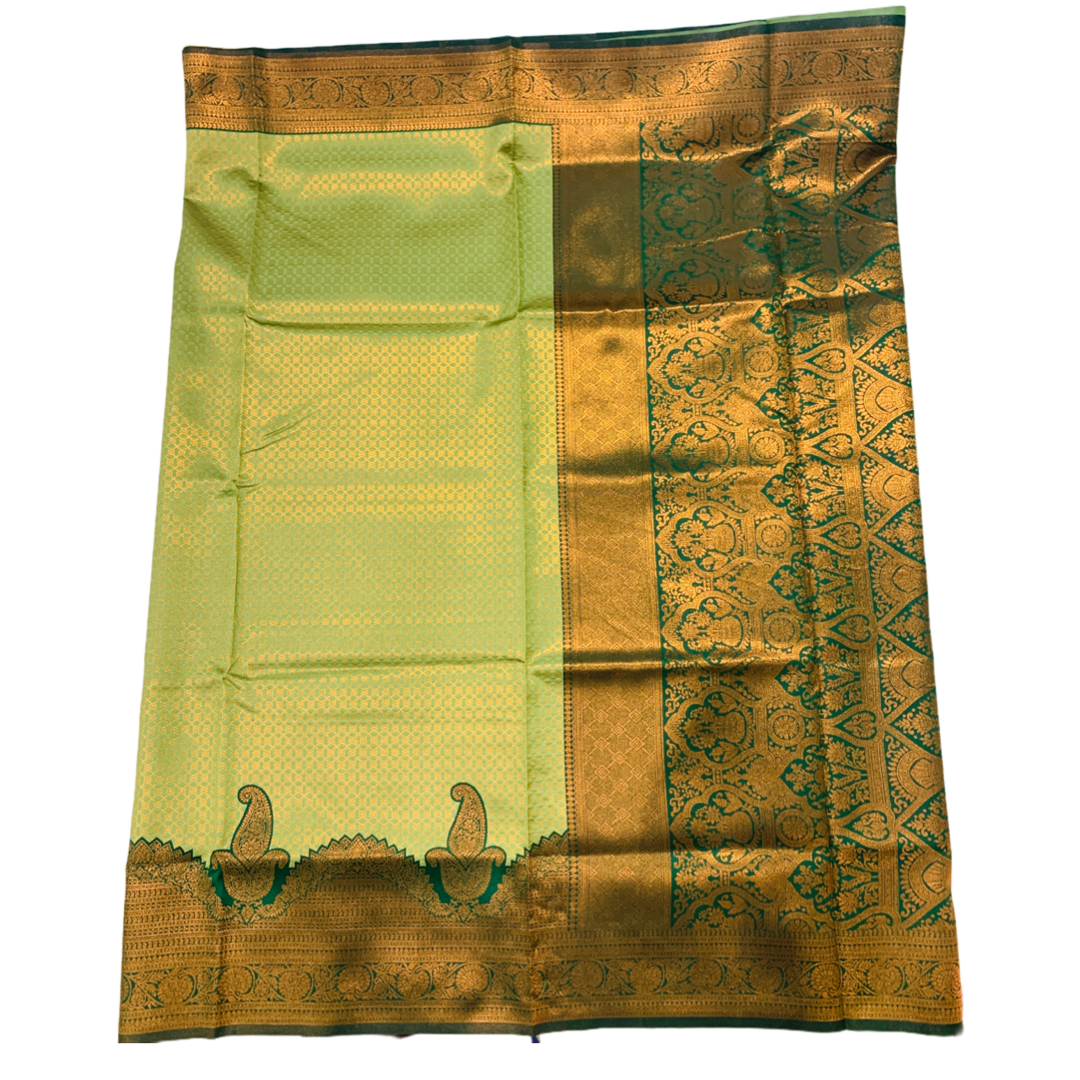 Light Green shade saree with Green Border