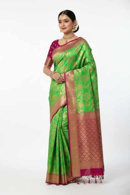 Banaras Saree Light Green