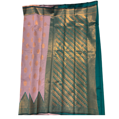 Lavender shade saree with Green Border