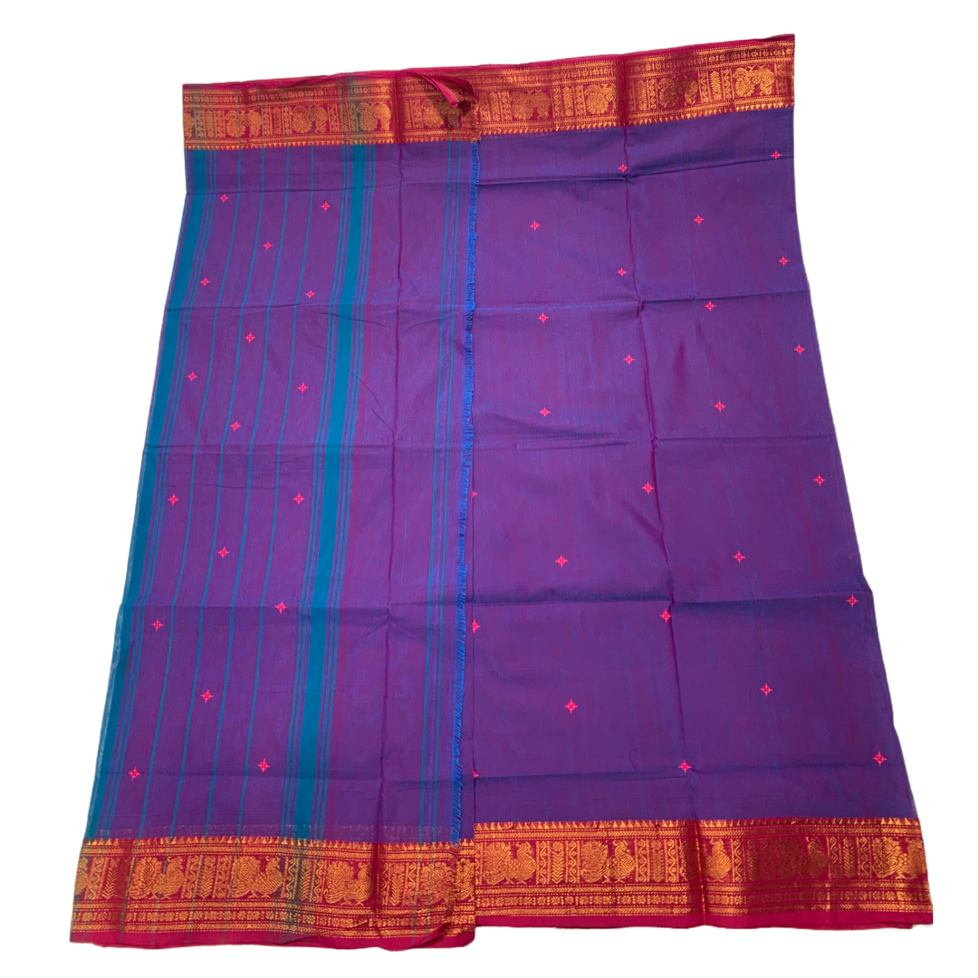 Chettinad Cotton Saree Lavender