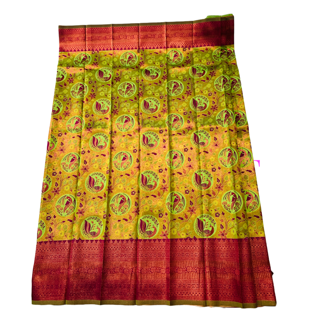 Light Green shade saree with Magenta Border