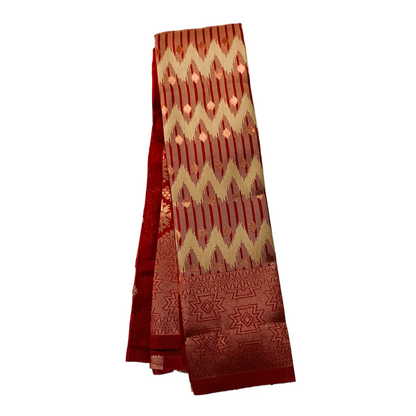 Maroon shade saree with Copper Border