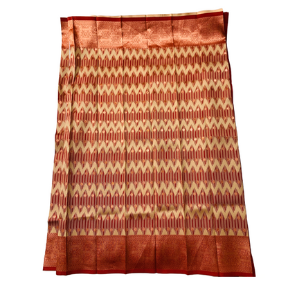 Maroon shade saree with Copper Border