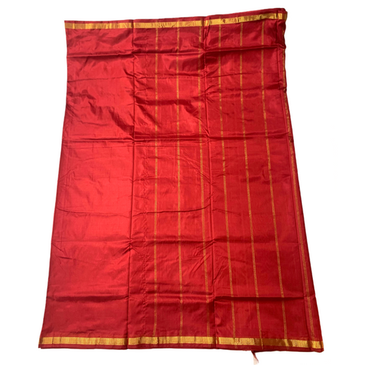 9 yards Pure Kanchipuram Silk Saree Maroon Colour