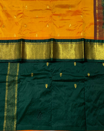 Pure Kanchipuram Silk Mango Yellow Colour