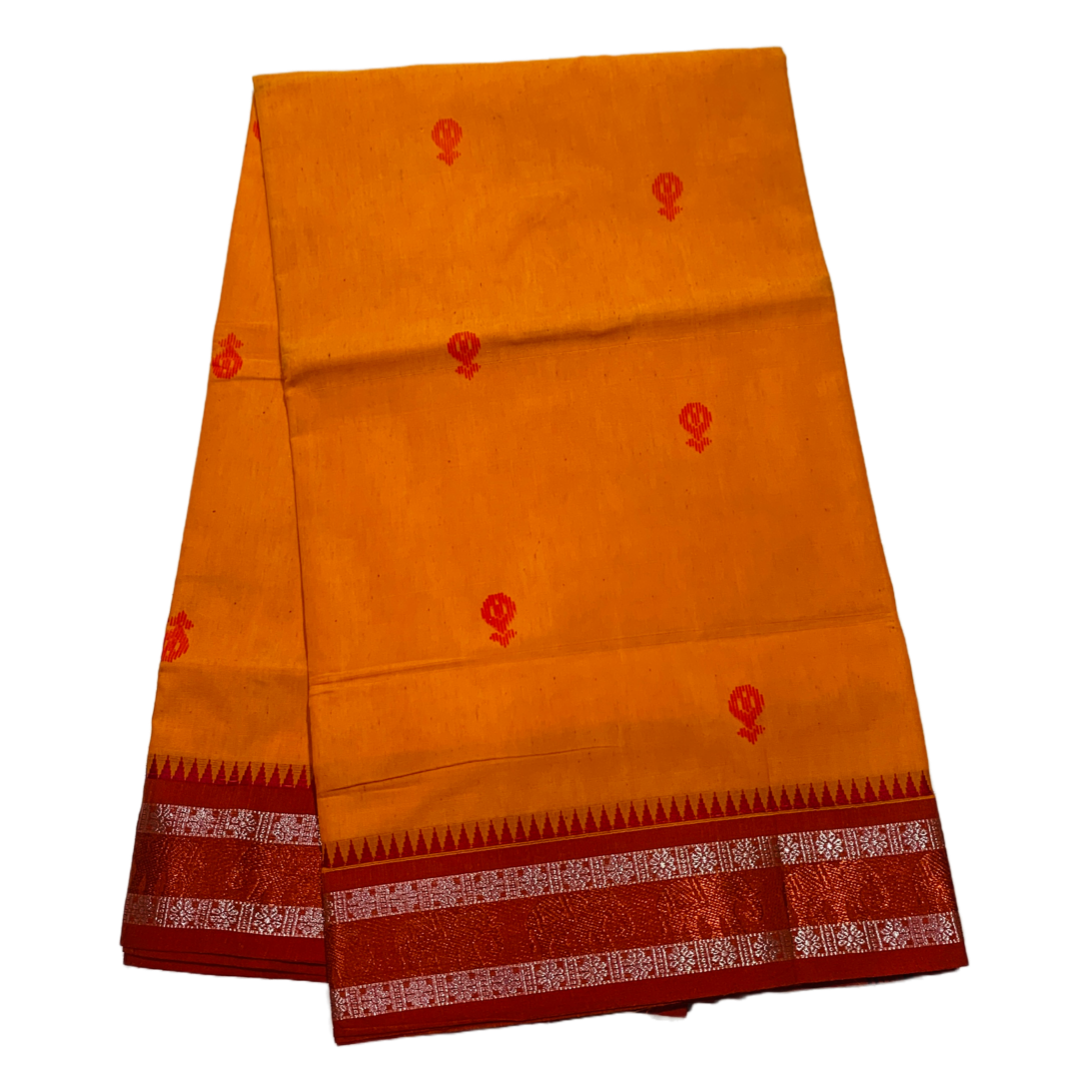 Chettinad Cotton Saree Mango Yellow