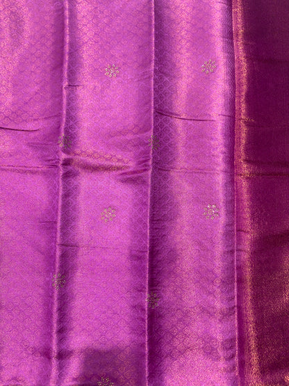 Light Magenta shade kuberra pattu with Dark Purple Pallu