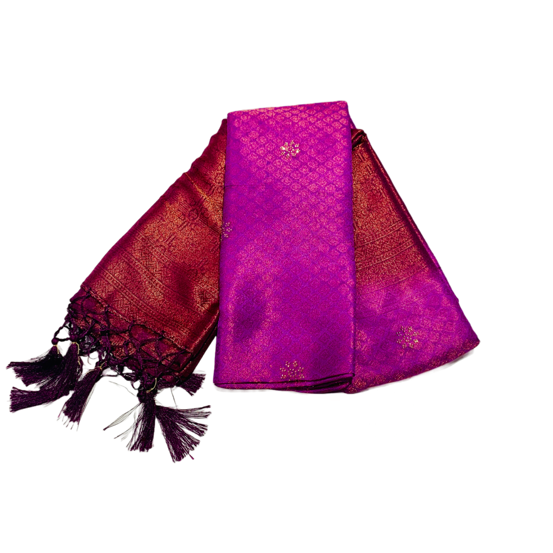 Light Magenta shade kuberra pattu with Dark Purple Pallu