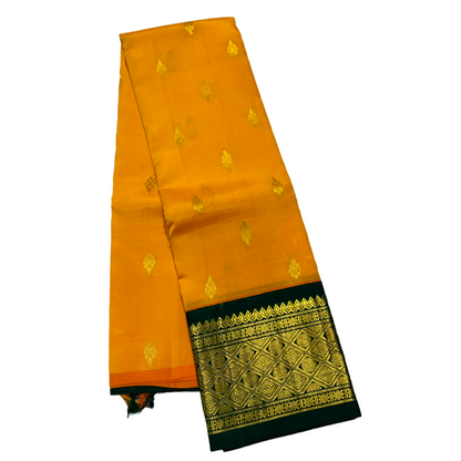 Pure Kanchipuram Silk Mango Yellow Colour