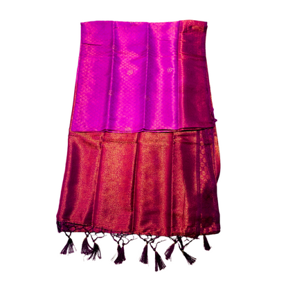 Light Magenta shade kuberra pattu with Dark Purple Pallu