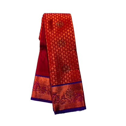 Maroon Shade Soft kanchi pattu with Small Mango design