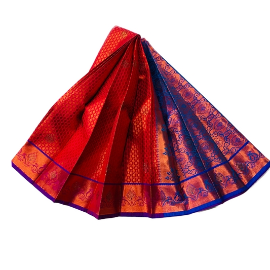 Maroon Shade Soft kanchi pattu with Small Mango design