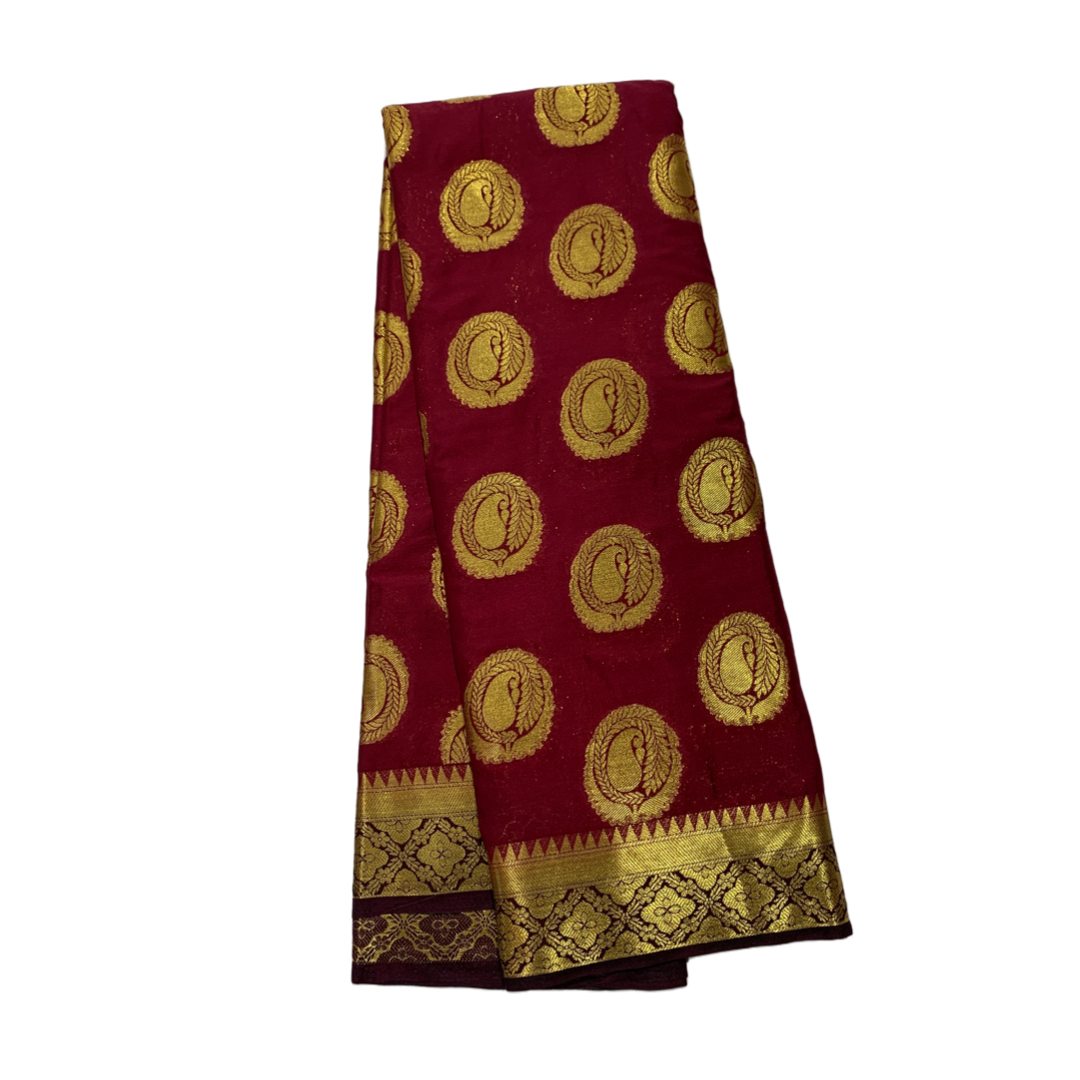 Crepe Saree Maroon Colour with Mango Design