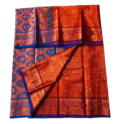 Vegan Silk Saree Maroon shade with Plant design with Unstitched blouse in Aari work.