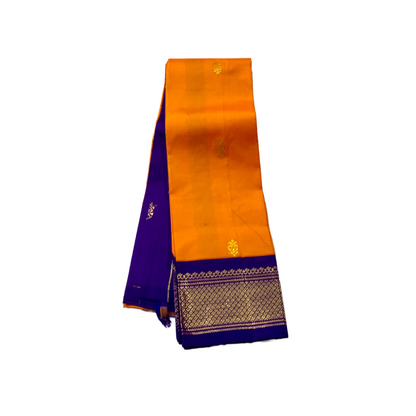 Kanchipuram Silk Saree Mango Yellow Colour