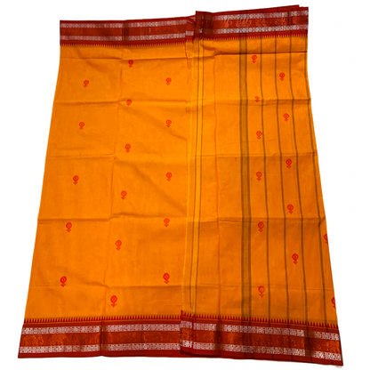 Chettinad Cotton Saree Mango Yellow