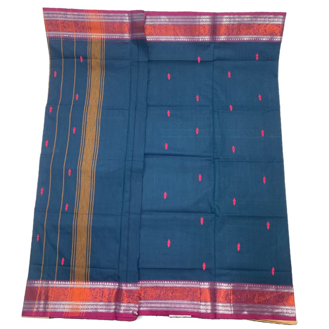 Chettinad cotton Saree Blue