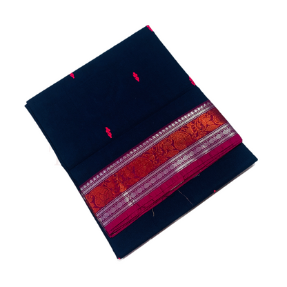 Chettinad Cotton Saree Navy Blue