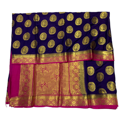 Crepe Saree Navy Blue Colour with Mango Design