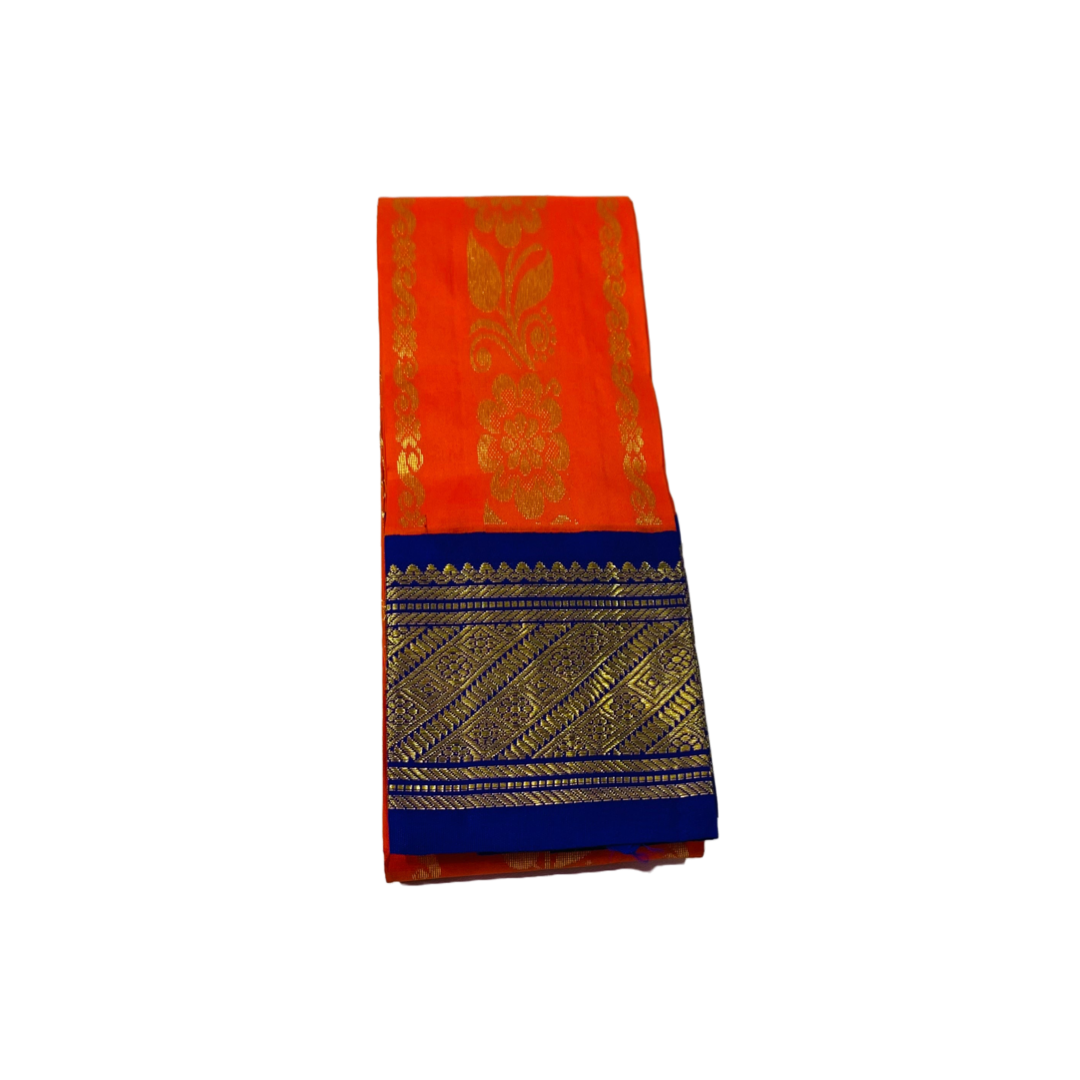 Kanchipuram Silk Saree Orange Colour