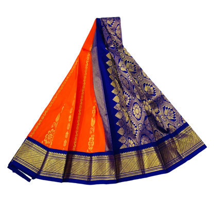 Kanchipuram Silk Saree Orange Colour