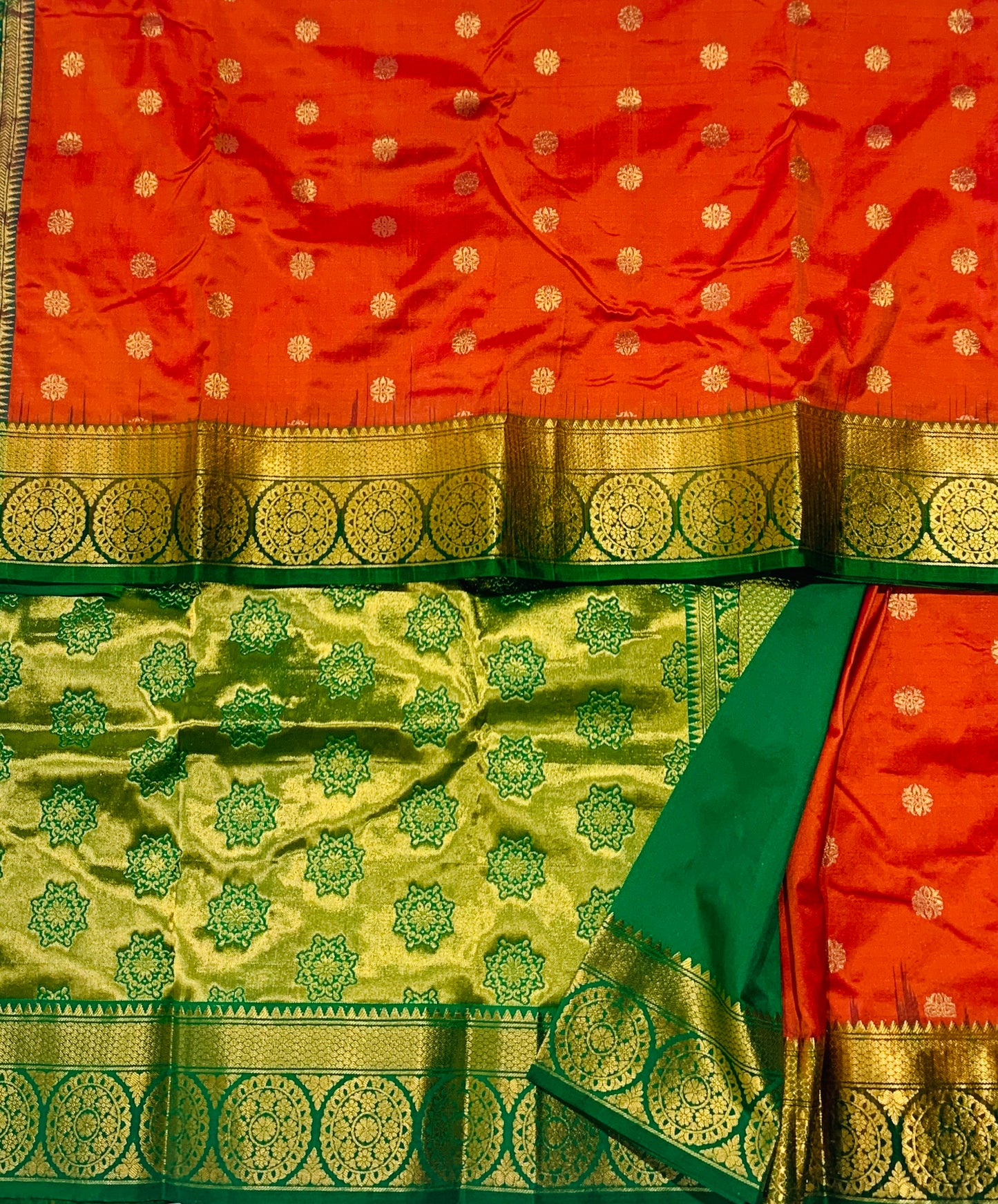 Pure Kanchipuram Silk Orange Colour