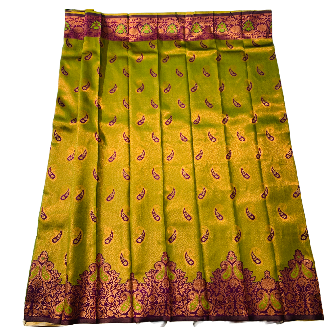 Olive Green shade saree with Mango Design