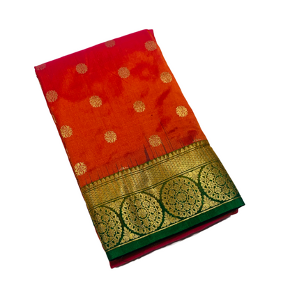 Pure Kanchipuram Silk Orange Colour