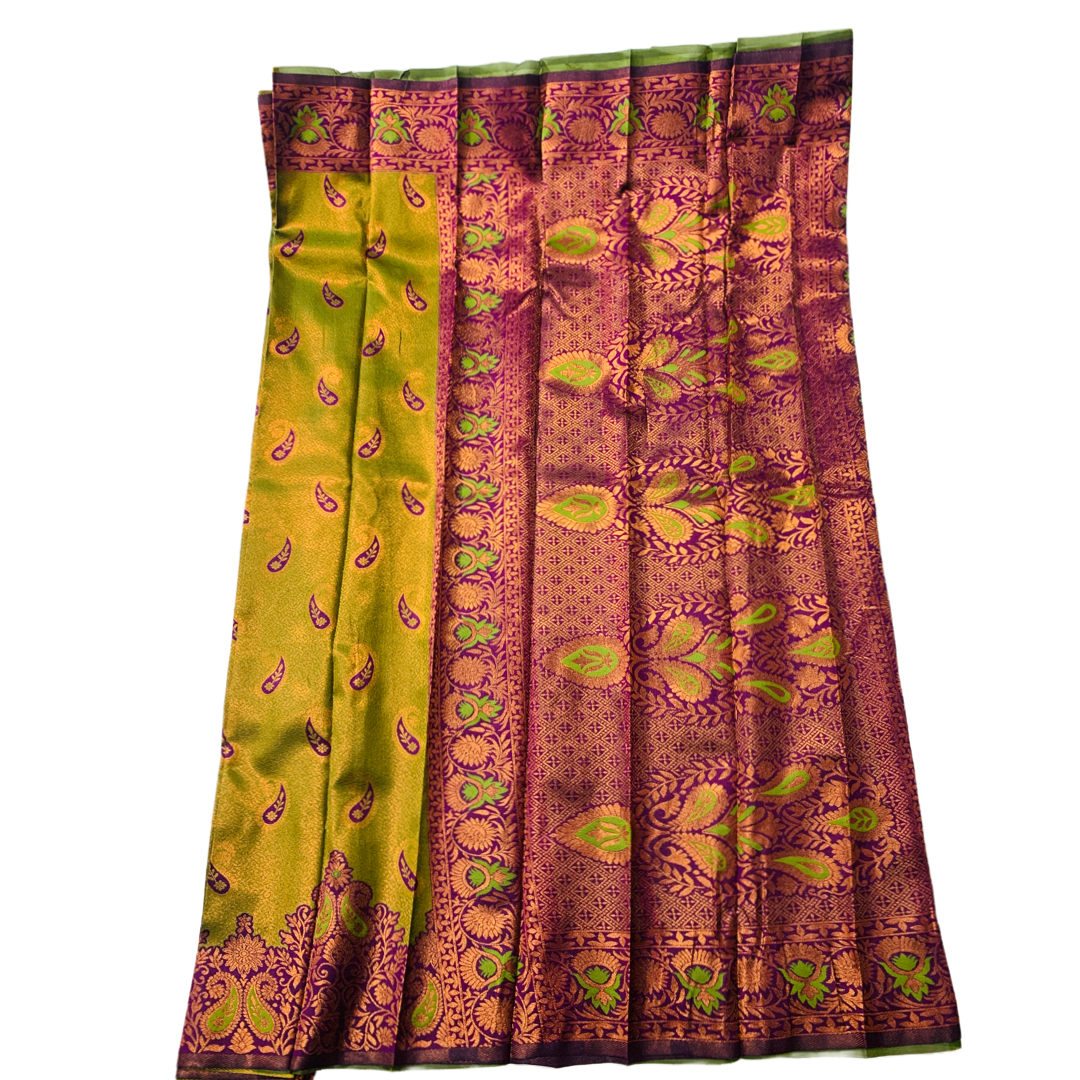 Olive Green shade saree with Mango Design