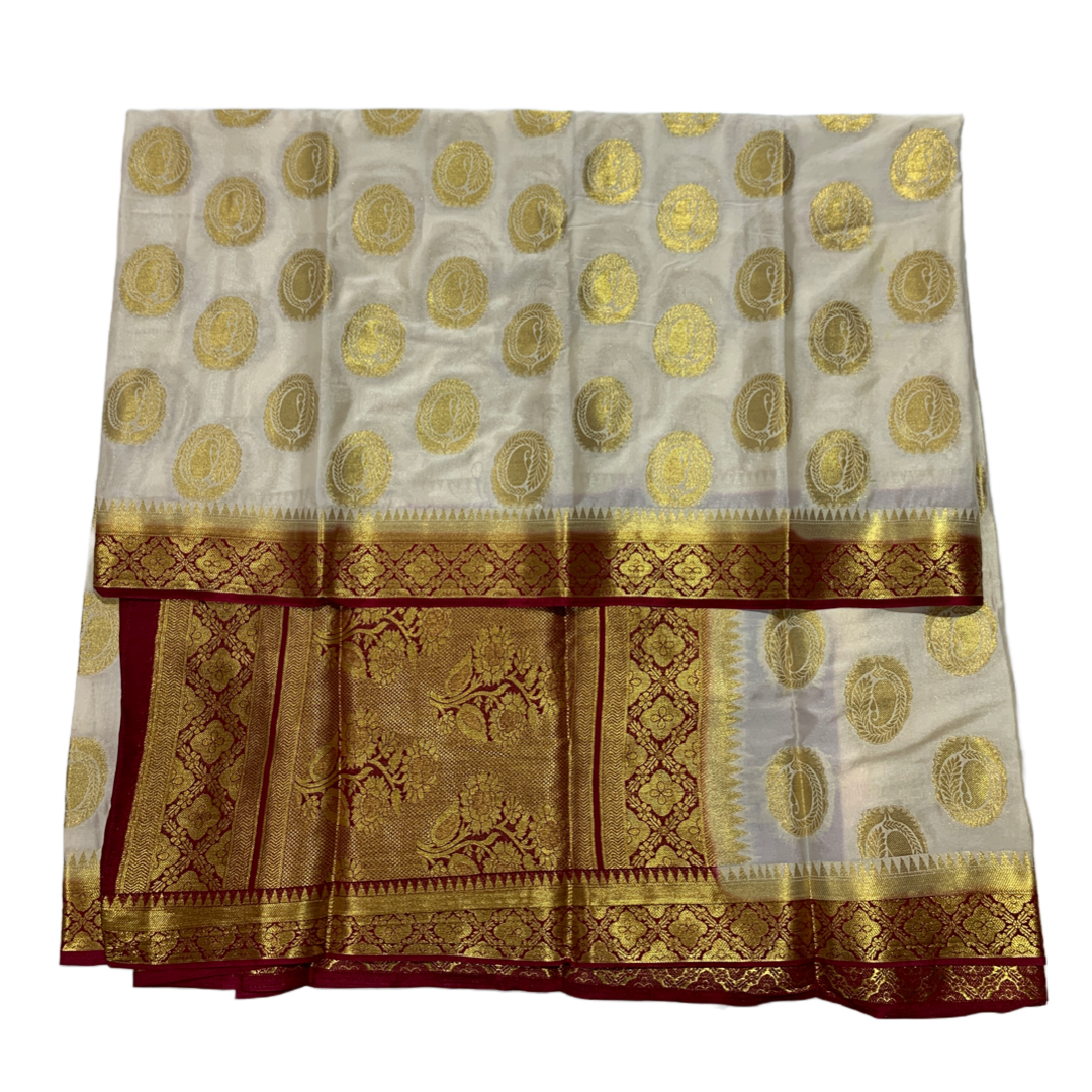 Crepe Saree Off White Colour with Mango Design