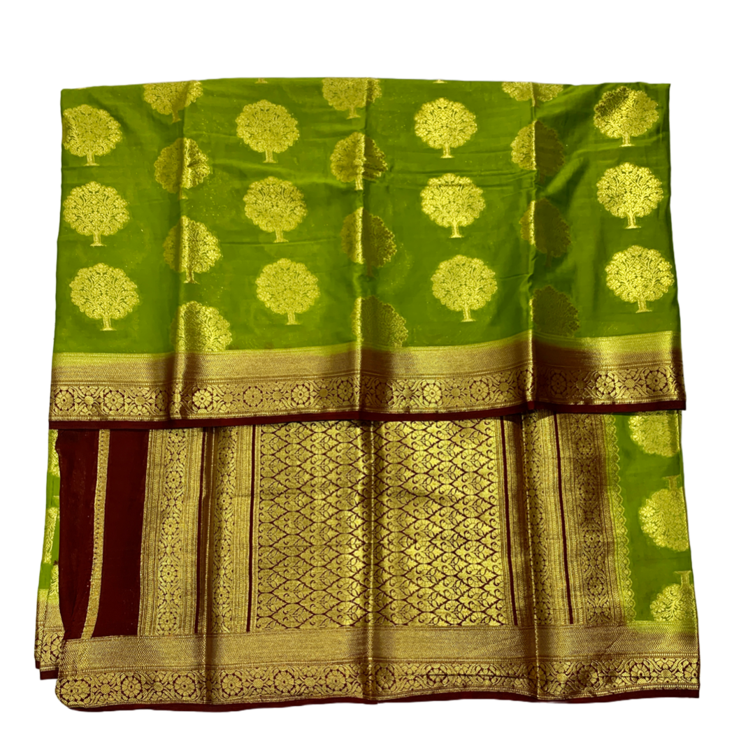 Crepe Saree Olive Green Colour