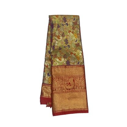 Vegan Silk Saree Orange Colour