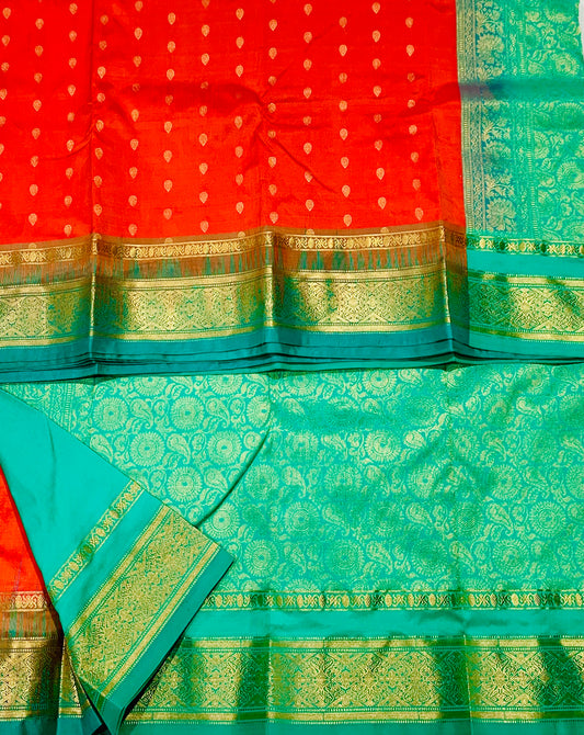 Pure Kanchipuram Silk Orange Colour